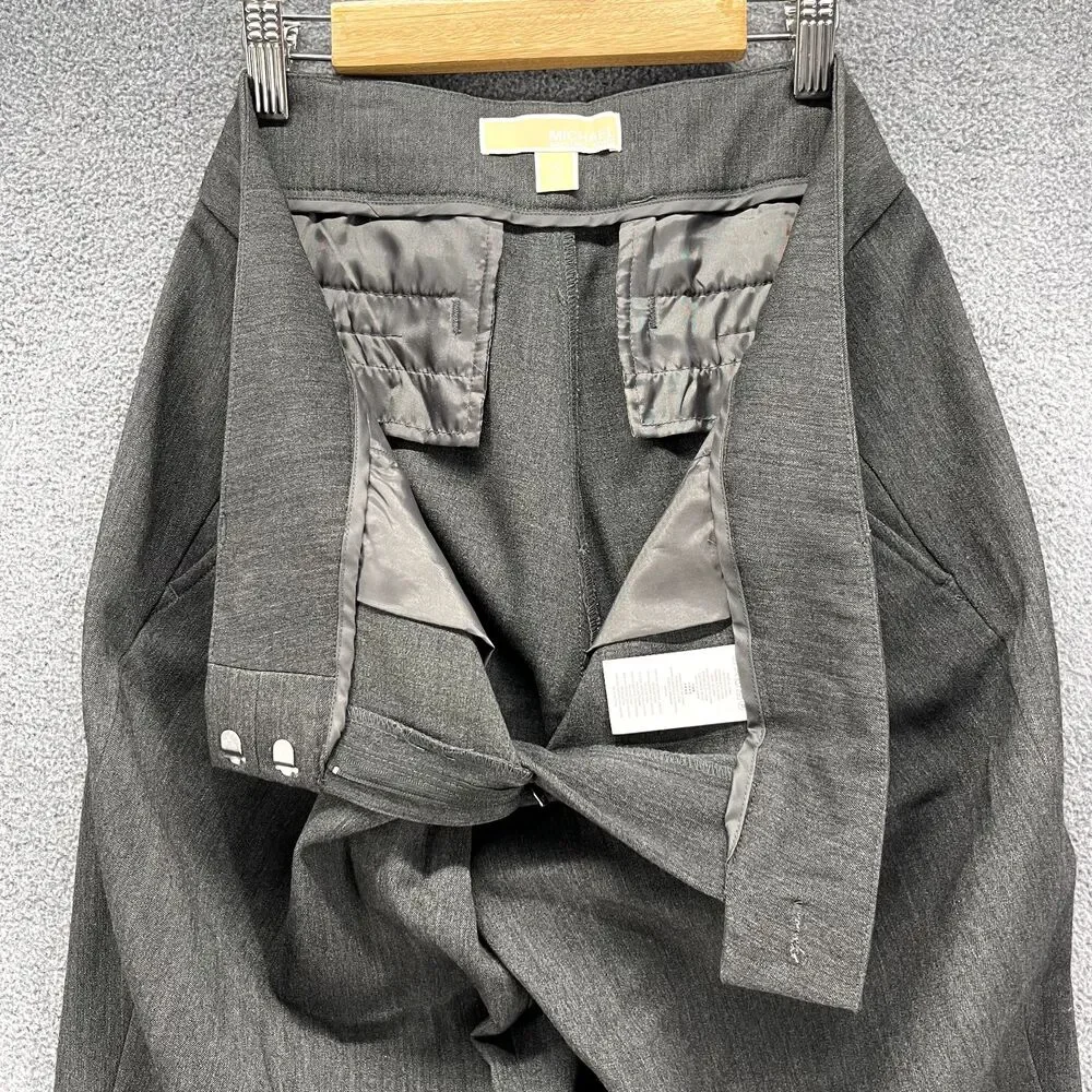 Michael Kors Pants Women 10 Dark Gray Dress Trousers Slim mid rise‎ pocket